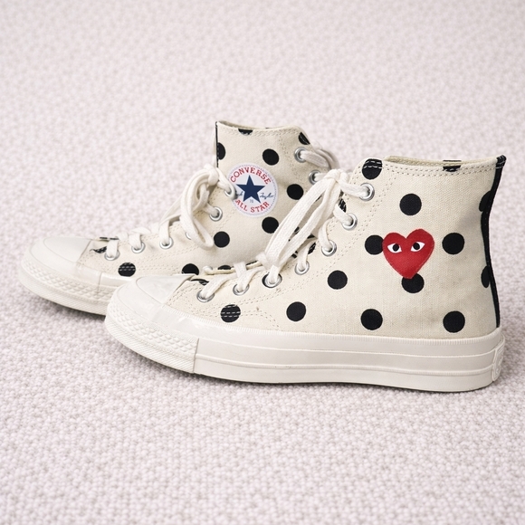 Comme des Garçons PLAY x Converse Chuck Taylor Hi Polka Dot Heart – M6 | W8 - Picture 3 of 10
